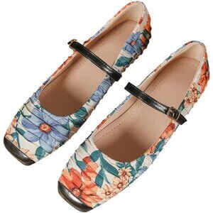 In Tangnest Flat Shoes Women Cream Fashion Square Toe Soft Comfortable Shoes